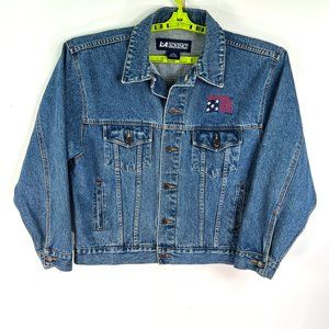 Vintage Country Jam 2002 Womens Denim Blue Jean Jacket Button Front Size M